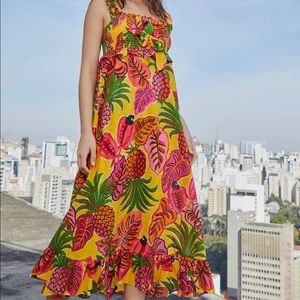 Farm Rio Yellow Fruit Dream Dress